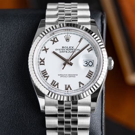 rolex datejust rose 36|Rolex Datejust 36mm white dial.